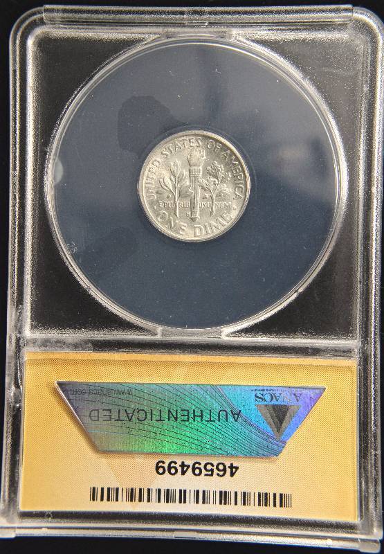 1948-S ROOSEVELT SILVER DIME MS64 FSB ANACS