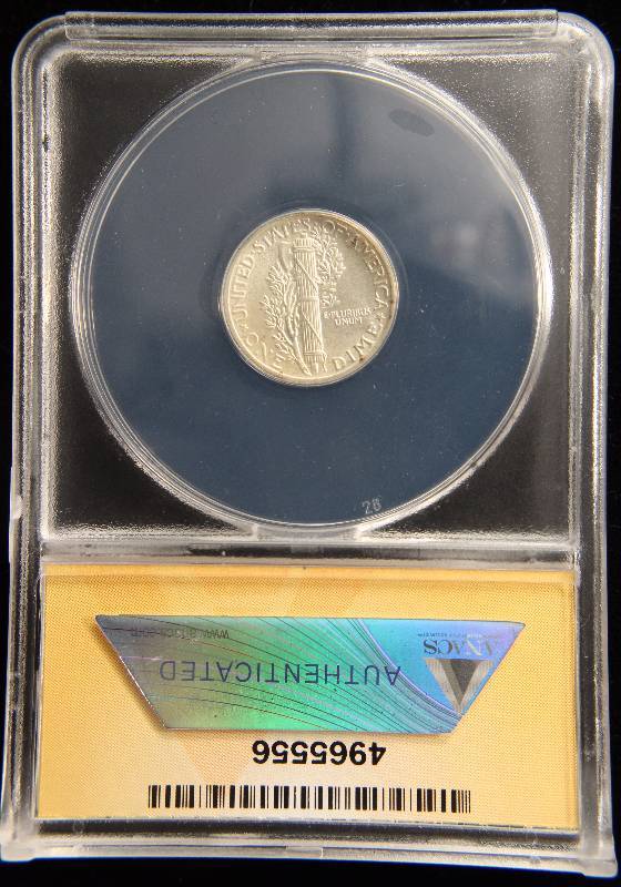 1938 MERCURY SILVER DIME MS64 ANACS