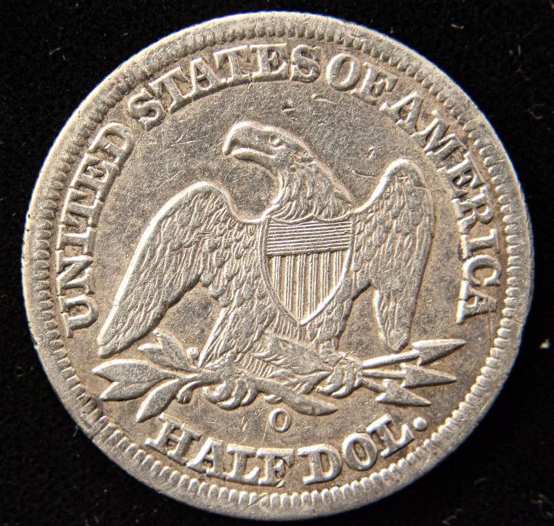 1857-O US SEATED LIBERTY SILVER HALF DOLLAR XF DETAILS