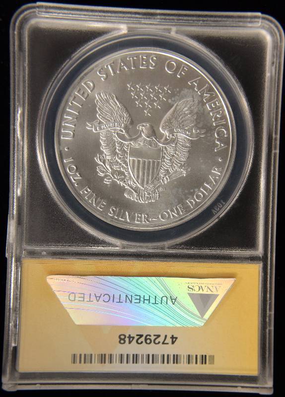 2011 AMERICAN SILVER EAGLE 1 TROY OZ. .999 FINE SILVER DOLLAR MS69 ANACS