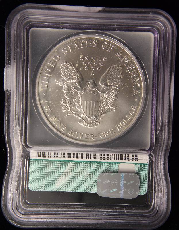 2001 AMERICAN SILVER EAGLE 1 TROY OZ. .999 FINE SILVER DOLLAR MS69 ICG
