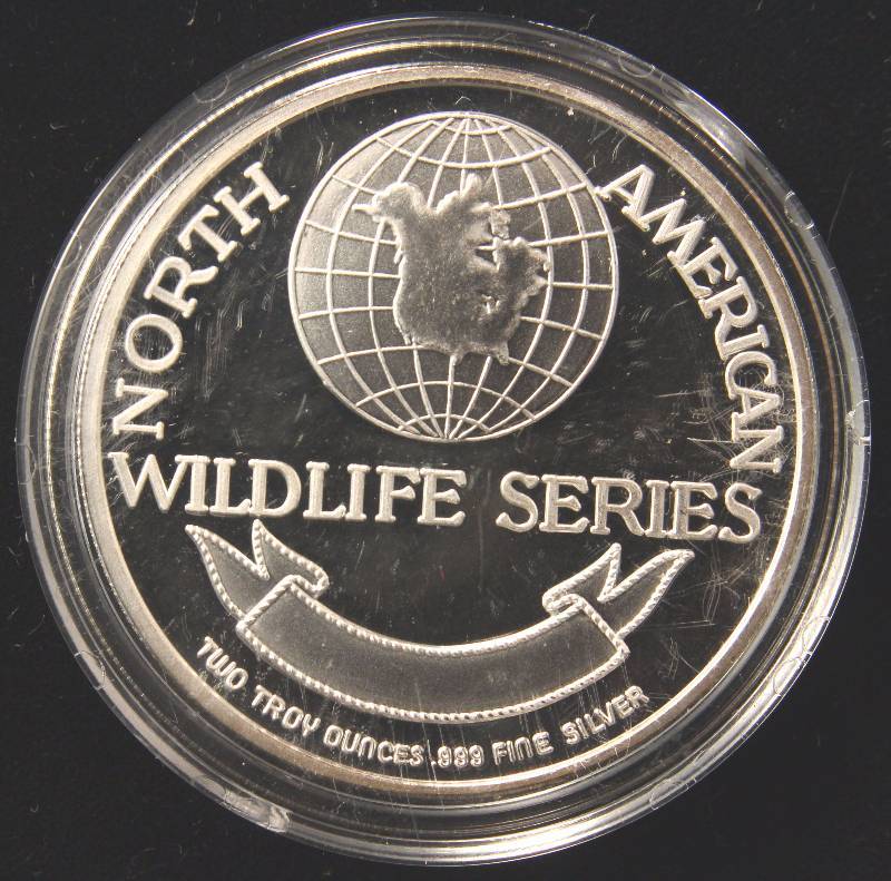 2 TROY OZ. .999 FINE SILVER WILDLIFE SERIES BALD EAGLE IN AIRTITE