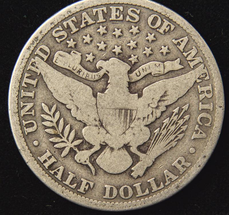 1911 BARBER SILVER HALF DOLLAR VG