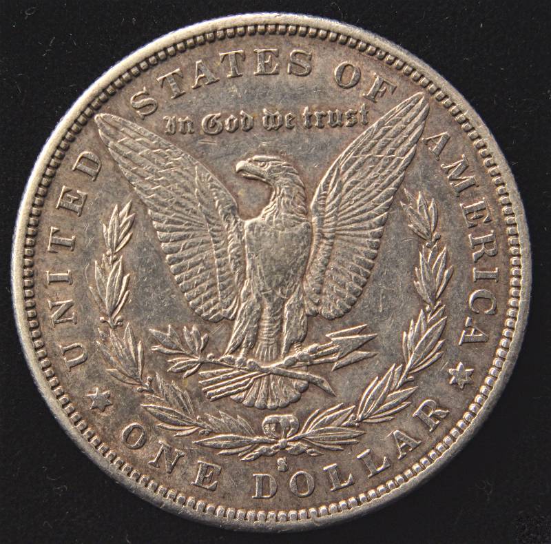 1886-S MORGAN SILVER DOLLAR AU