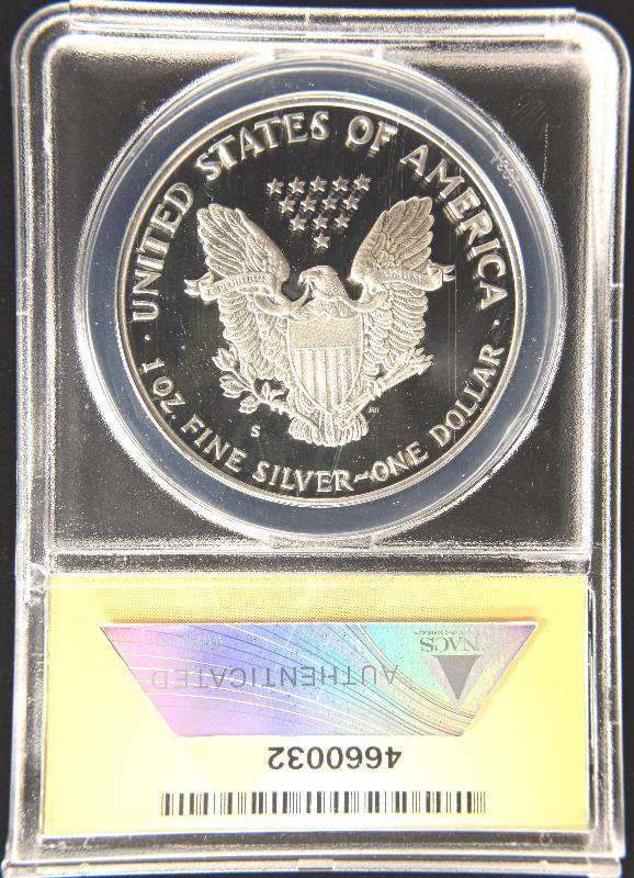 1986-S PROOF AMERICAN SILVER EAGLE PF68 DCAM ANACS