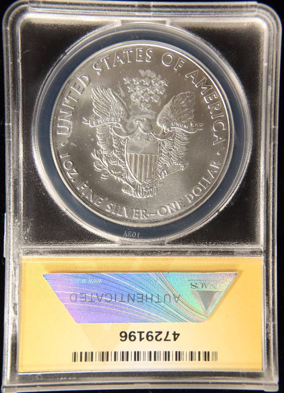2011 AMERICAN SILVER EAGLE 1 TROY OZ. .999 FINE SILVER DOLLAR MS68 ANACS