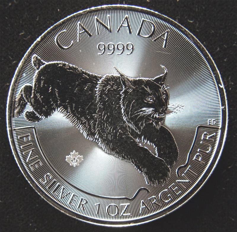 2017 CANADA SILVER LYNX 1 TROY OZ. .9999 FINE SILVER IN AIRTITE HOLDER
