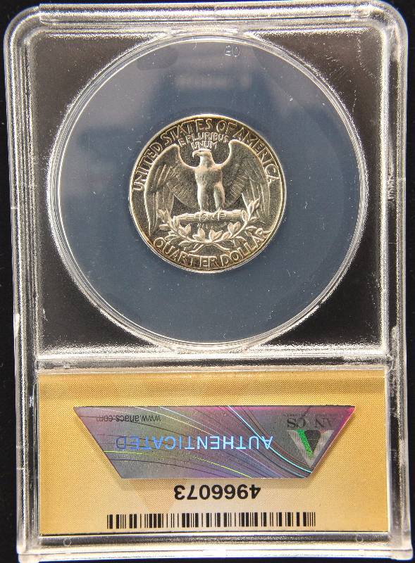 1963 PROOF WASHINGTON SILVER QUARTER PF67 ANACS