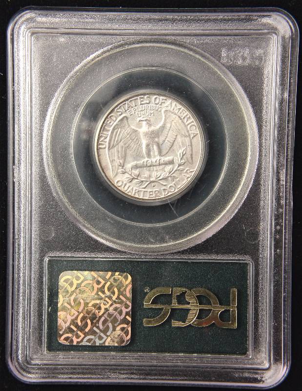 1939-D WASHINGTON SILVER QUARTER MS65 PCGS