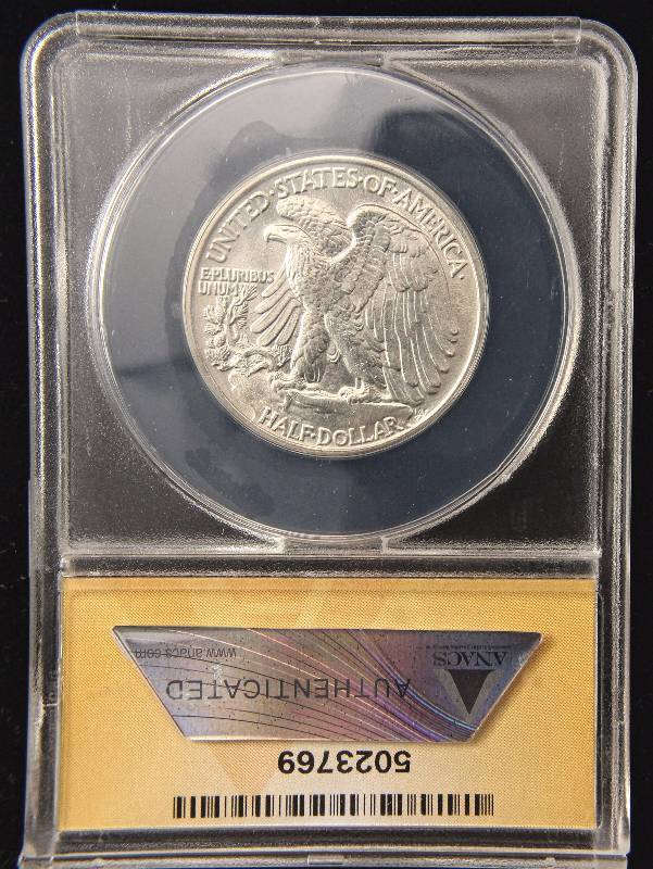 1943 WALKING LIBERTY SILVER HALF DOLLAR MS64 ANACS