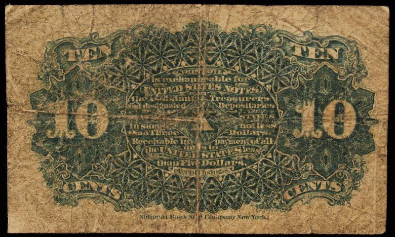 1863-1874 US 10 CENT FRACTIONAL CURRENCY GOOD