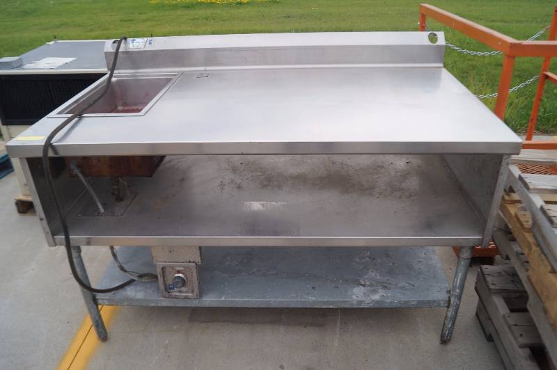 Stainless Commercial Kitchen Table W Sink