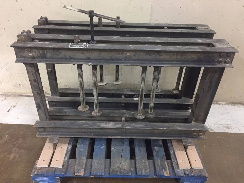 Pair of Wetzler Sectional Veneer Press Clamps Woodworking Shop Auction Industrial