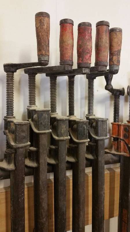 lot 18 image: (5) 4 Adjustable Bar Clamps