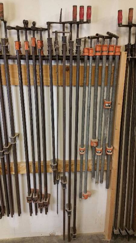 lot 20 image: (5) Various Size Adjustable Bar Clamps