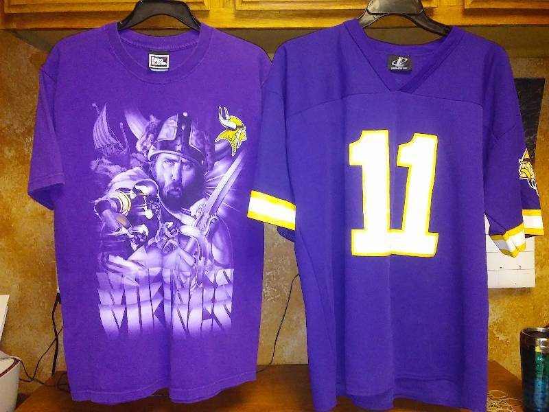 lot 94 image: 2 MN Vikings shirts - Medium, XL