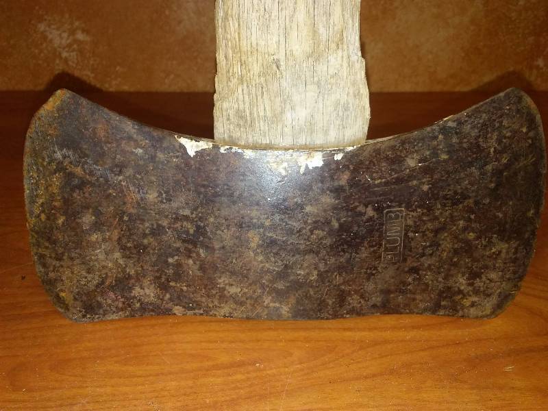 lot 117 image: Double Sided Axe with handle