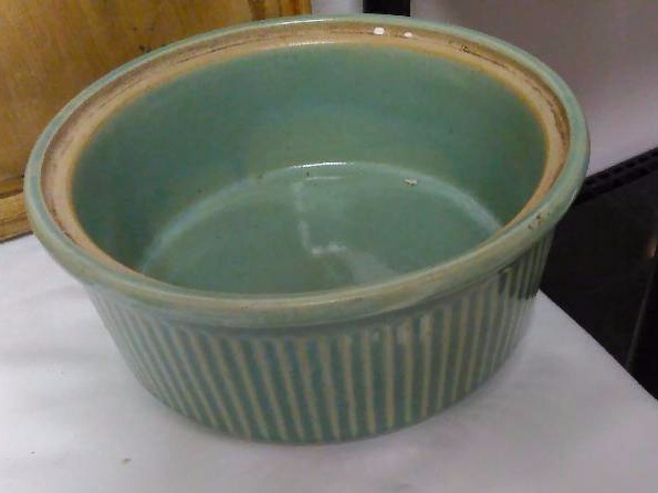 lot 11 image: Serving Tray and Blue Green Tones Stoneware, Corked Jug, Bamboo Tray