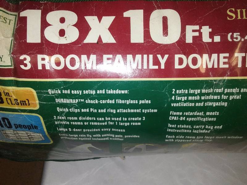 lot 131 image: 3 Room, Canvas Tent, 18 ft. x 10 ft., 73 center height