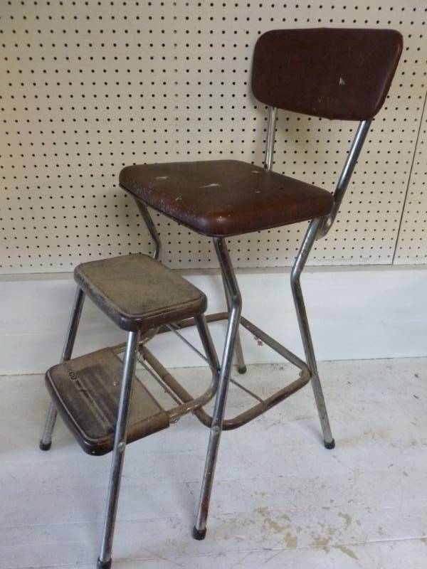 lot 240 image: Vintage Kitchen Stool