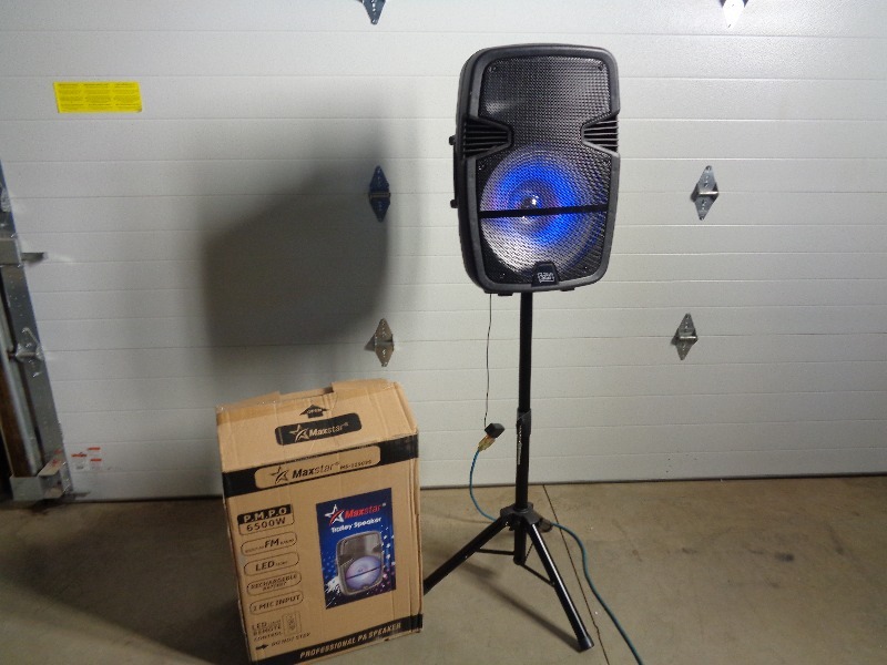 lot 11 image: Rechargeble Portable Speaker on Stand
