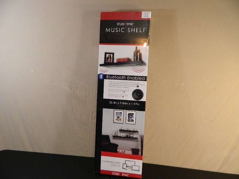 lot 27 image: New Bluetooth Enabled Music Shelf