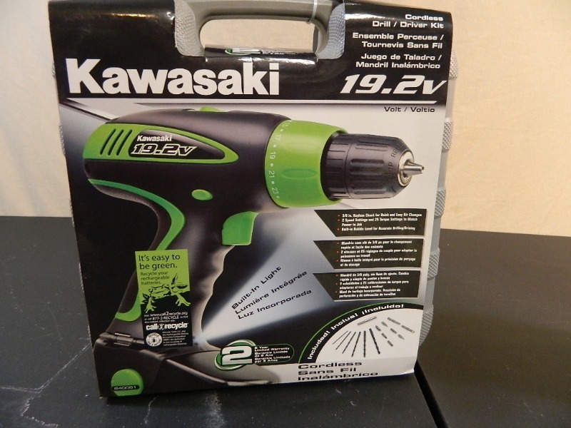 lot 47 image: New Kawasaki Cordless Drill Driver Kit