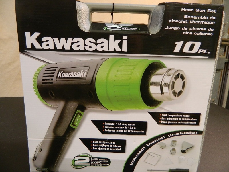 lot 48 image: New Kawasaki 10 Pc Heat Gun Set