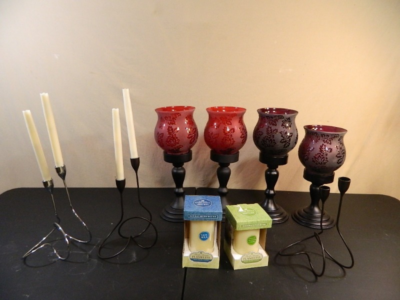 lot 202 image: New Flameless Candles and Holders