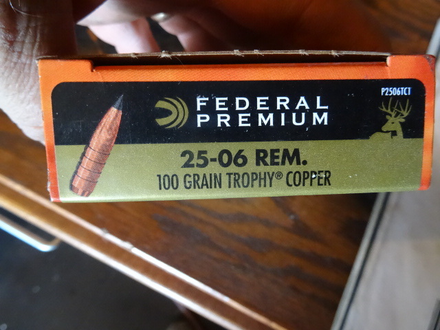 Federal Premium 25-06 100 grain trophy copper. P2506TC1. 20 bullets per box. 1 Box