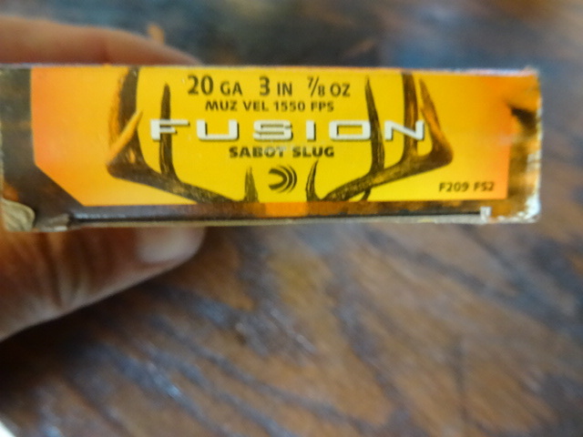 Fusion 20 GA 3 in. 78 oz. Sabot slug. E209FS2. 5 Bullets per box. 1 box