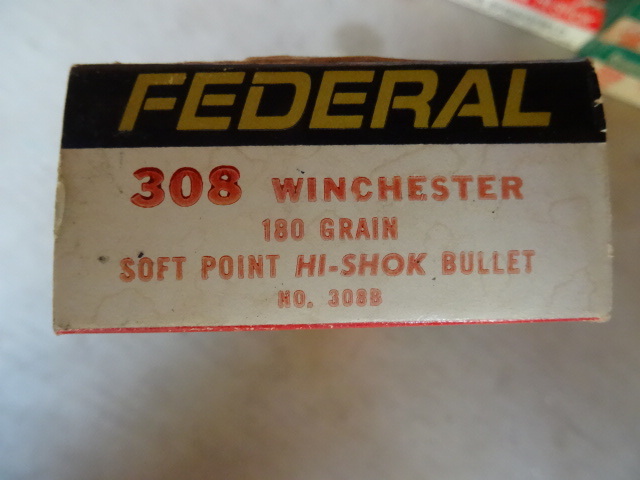 Federal Rifle Cartridges. 308 Winchester. 180 grain. Soft point Hi shok bullet. 308B. 20 Bullets per box. 1 box