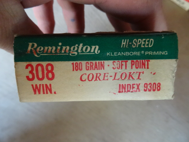 Remington Hi speed center fire Cartridges. 308 win. 180 grain. Soft point. Core lokt. 9308. 20 bullets per box. 1 box