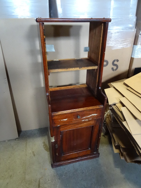 lot 6 image: Vintage wood cabinet. 1 drawer and ...