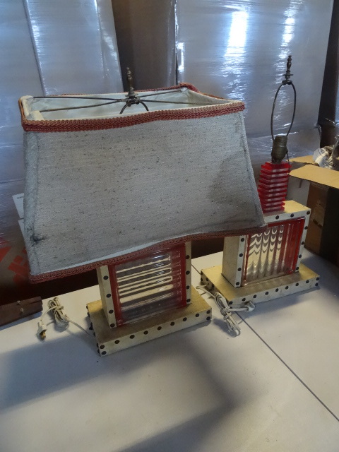 lot 33 image: Vintage hand made table lamps with ...