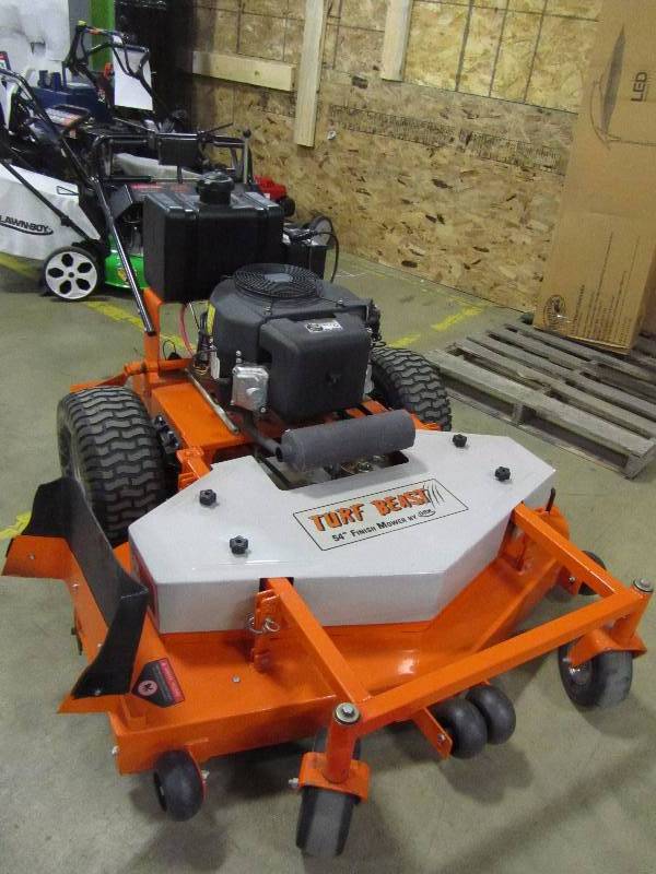 lot 1 image: Turf Beast 54 in. 22-HP Subaru Commercial Duty Dual-Hydro Finish Cut Commercial Walk Behind Mower with Floating Deck
