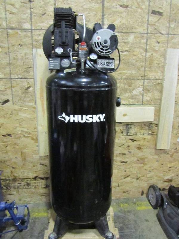lot 6 image: Husky 60 Gal. Stationary Electric Air Compressor