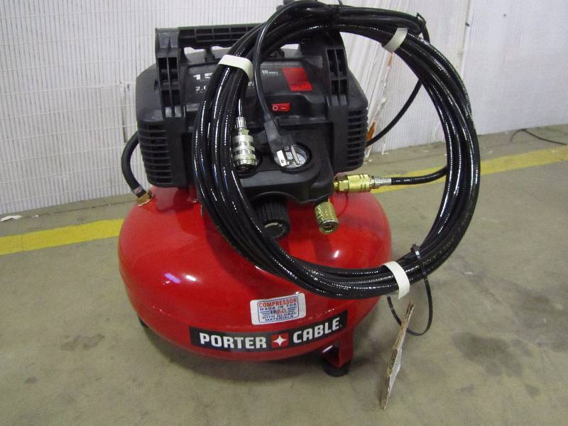 lot 10 image: Porter-Cable 6 Gal. Portable Air Compressor