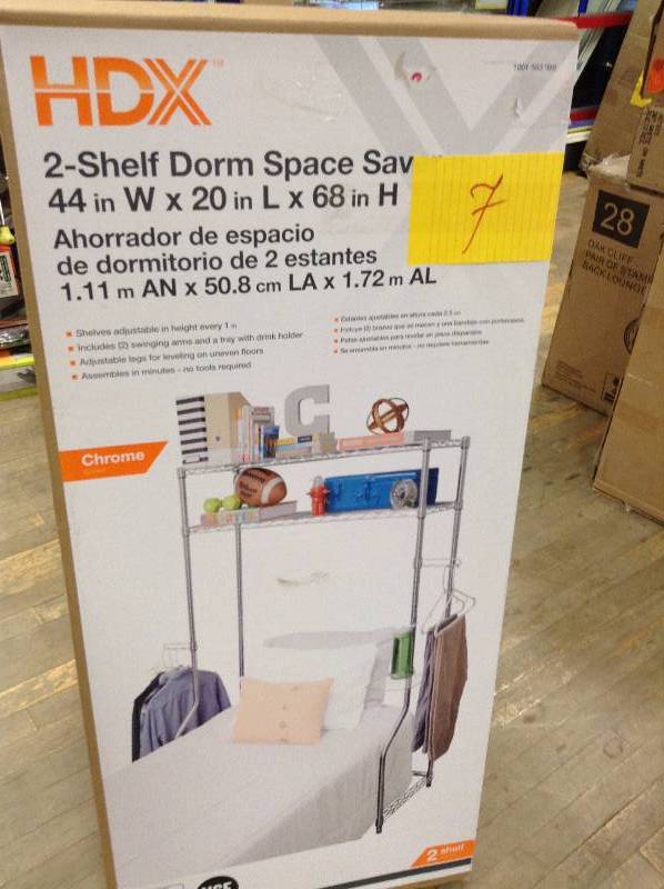 HDX 2 Shelf Dorm Space Saver 44 in x 20 in x 68 in New