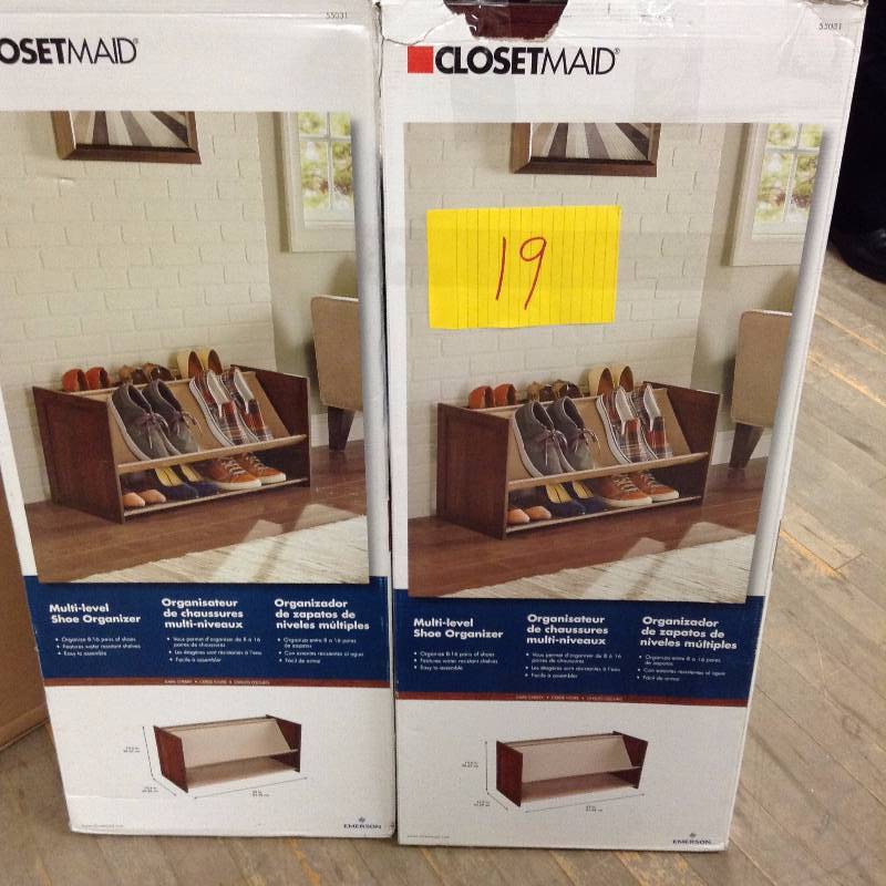 Lot of 2 Closetmaid Multilevel shoe organizers