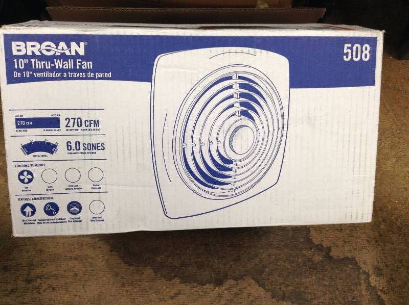 Broan 508 270 CFM 10 Fan Thru Wall