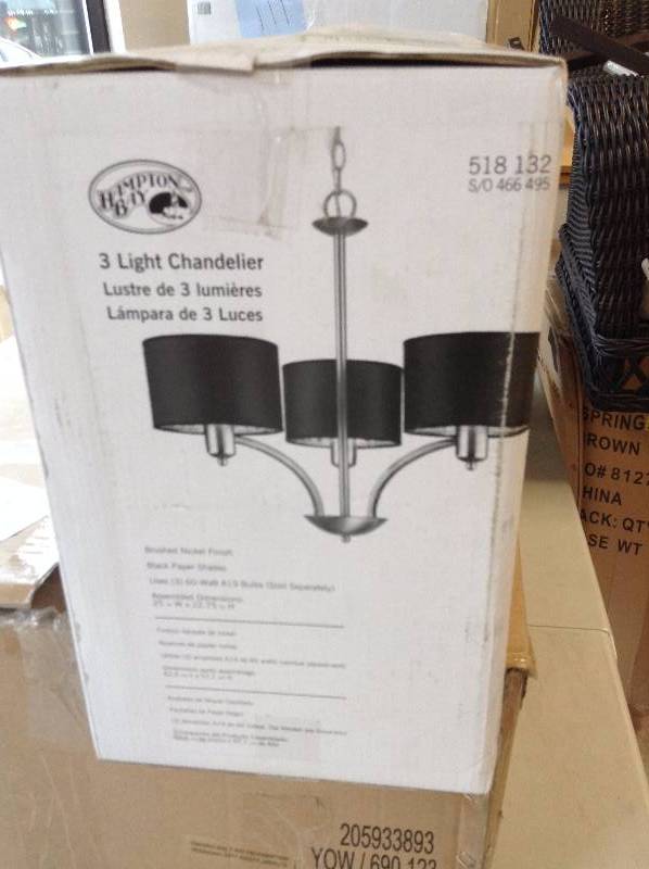 Hampton Bay 3 Light Chandelier