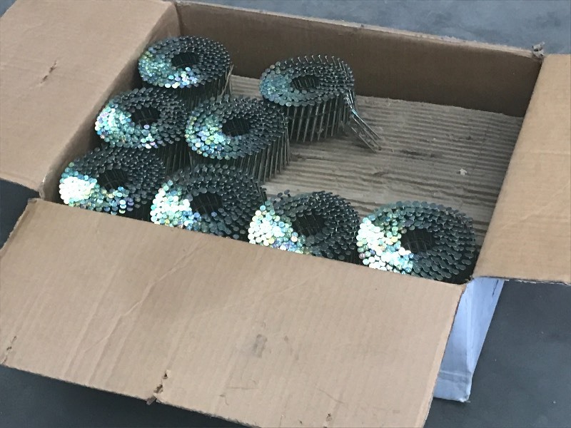 Near Full Case Of Wire Coil Nails
