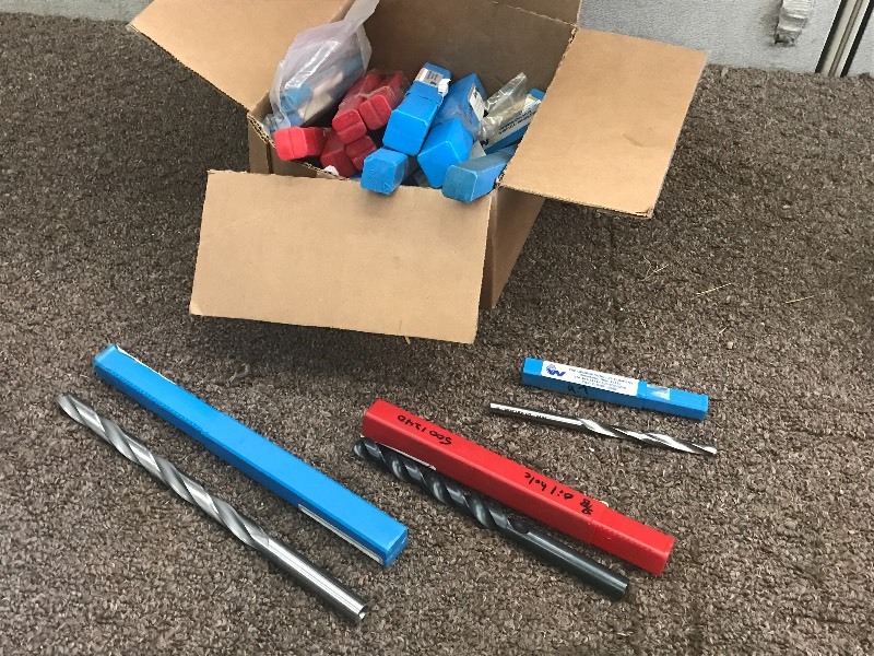 Box Of Assorted DrillMill Bits