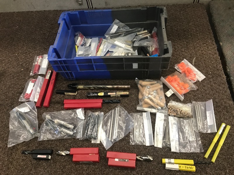 Tote Of Assorted ShopTool Supplies