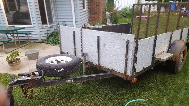 2005 Custom Built Utility Trailer with Expanded Metal Mesh Tailgate and Ramp