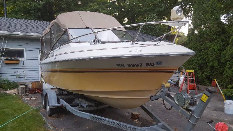 1979 20 Feet 6 Inch Cruiser Cabin Cuddy Inboard Motor Boat With Roller Trailer Boat With Karavan Trailer And Utility Trailer K Bid