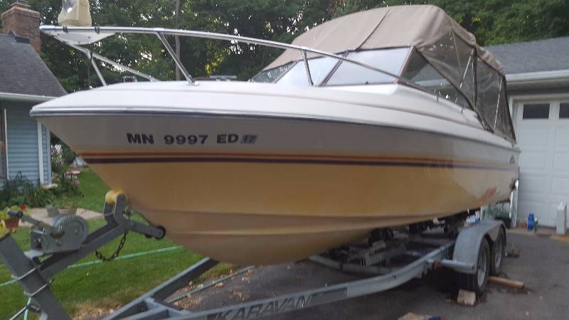 1979 20 Feet 6 inch Cruiser Cabin Cuddy Inboard Motor Boat with Roller Trailer