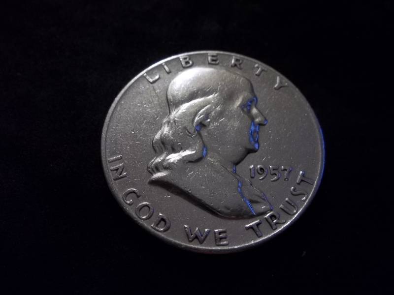 1957 D  Franklin Half Dollar