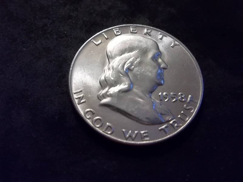 1958 D  Franklin Half Dollar